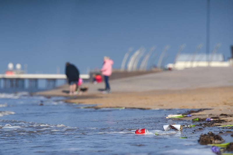 The tide line littered with rubbish. So many of our readers pleaded with visitors to take their rubbish home. Adam Kean said: 'Be kind and remember it's a family resort, take your litter home'