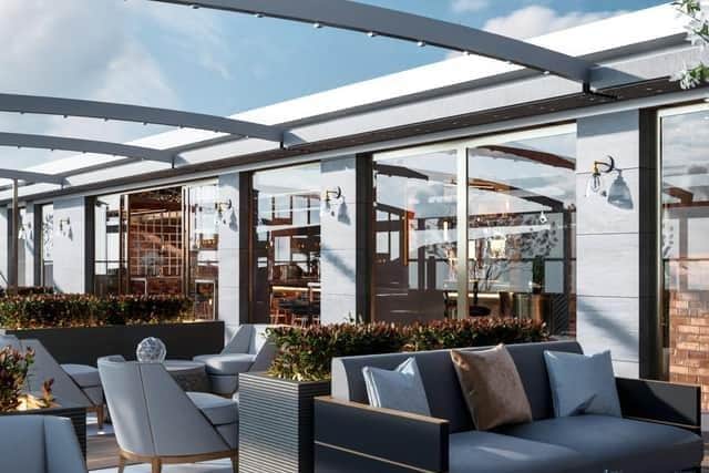 An artist's impression of the rooftop bar as submitted in the previous plans