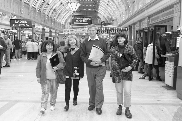 More than 1,700 delegates gathered at Blackpool's Winter Gardens to debate the biggest crisis to hit the teaching profession in the 1990s. The National Union of Teachers' executive was facing a battle over a proposed one-day strike over rising class sizes. Pictured: Lancashire teachers at the NUT conference in Blackpool. From left, Mandy Howarth, Susan Bartlett, Frank Shuttleworth and Stephanie Bray