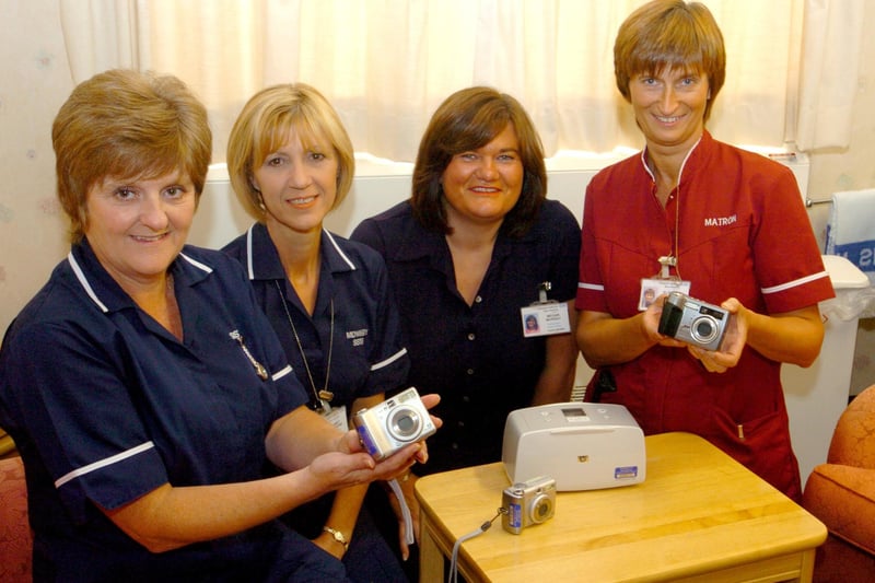 Staff at Blackpool Victoria Hospital with donated cameras to provide pictures of patient' babies. L-R are Sister Sue Brooks, Sister Janet Kerrone, Bereavement support nurse Megan Murrey and Special Baby Care unit matron Liz Morrison