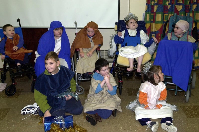 Some of the children from the Pear Tree School (Kirkham} Christingle, 2000
