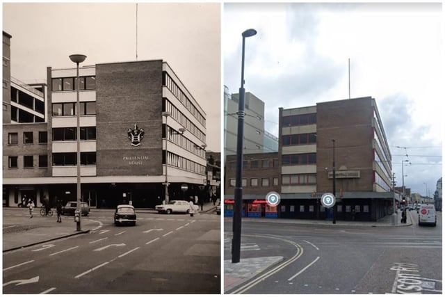 This is where Dickson Road meets Talbot Road and looking up towards Topping Street. Prudential House can be seen with the bus station and part of the old North Station canopy to the left. Contrast from 1970 to 2022