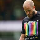 Norwich's Teemu Pukki wearing the t-shirt during the warm-up