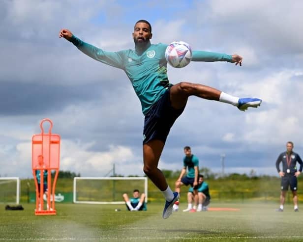 Hamilton in training with the Republic of Ireland