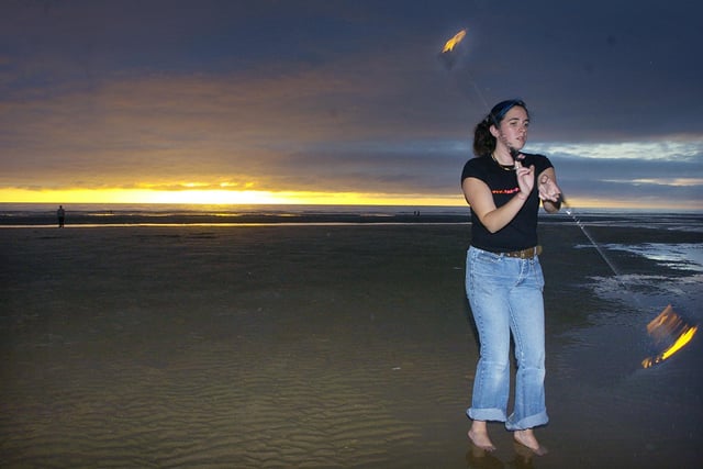 Blackpool hosted a Beach of Fire evening, with fire-eaters and jugglers, illuminated sandcastles in 2004