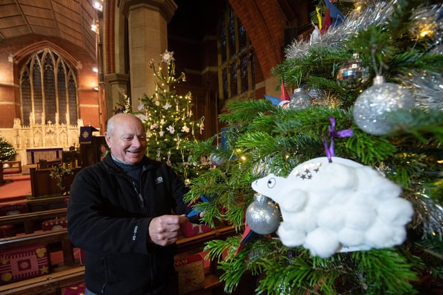 Eric Crompton at the St Annes Parish Church Christmas Tree Festival.