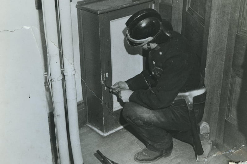 An officer at the scene during the aftermath of the IRA bombings at Blackpool Town Hall in 1939