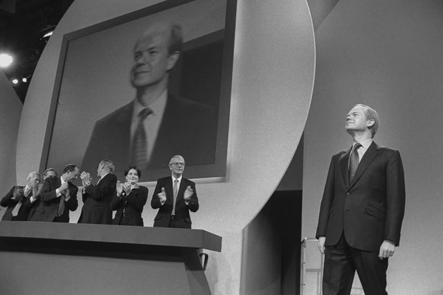 William Hague takes to the stage at the conference in 1997