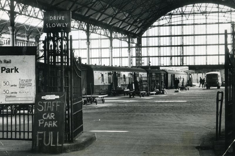 A view of Blackpool North Station, Talbot Road, during a work to rule by railmen in 1972