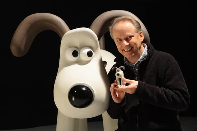 Preston animator Nick Park with his creation, Gromit, in Summer 2013. (Photo by Dave J Hogan/Getty Images for Aardman Animations)
