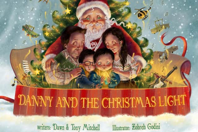 The from cover of the children's book, Danny and the Christmas Light, by Dawn and Tony Mitchell
