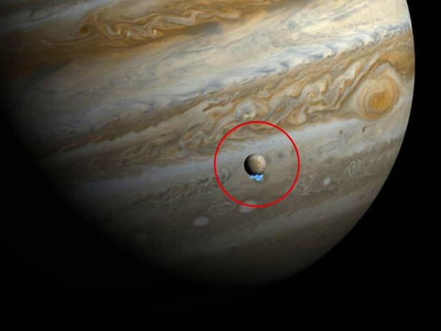 Europa or "Jupiter II" is the smallest of the four Galilean moons orbiting Jupiter, with this moon orbiting at about 417,000 miles from the gas giant.