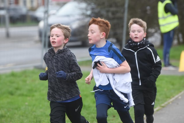 A trio o keen participants in Junior Parkrun at Park View 4U