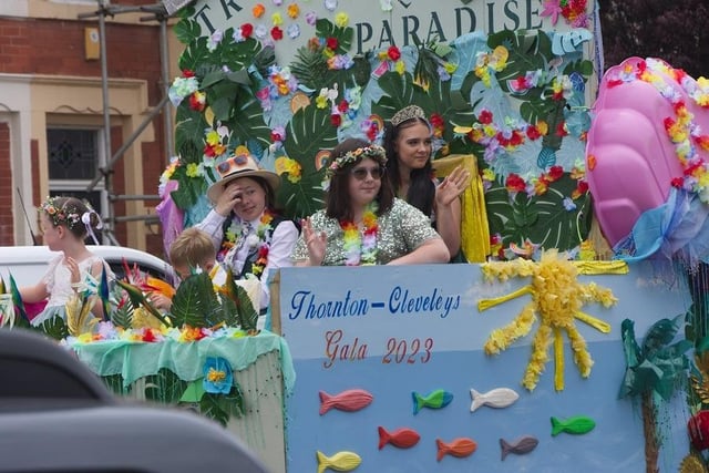 Thornton Cleveleys Gala Queen 2023 and retinue. Photo: Garry Ford