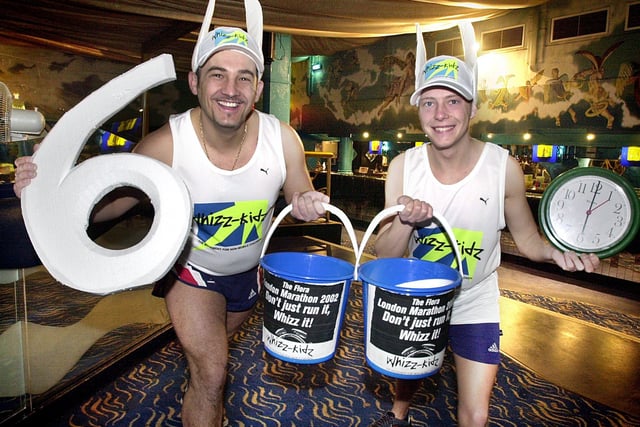 Heaven and Hell nightclub in Blackpool had a 6am licence for Easter Sunday, during which they fundraised for the Whizz Kids charity.
Pat Holden (left), and Brad Murray, who were both running the London Marathon for the charity, prepare for the late night