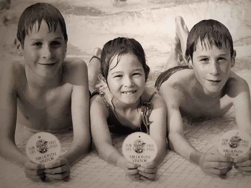 Nigel and Trevor Appleton were the winners of passes for life after being the millionth visitors in 1987. They are pictured with their sister Judith