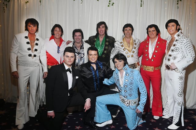 Just some of the contestants taking part in 'If I Can Dream' a three-day event,  UK ultimate qualifier Elvis tribute contest, bringing together the best Elvis tribute artists from across the UK, held at Viva Blackpool.