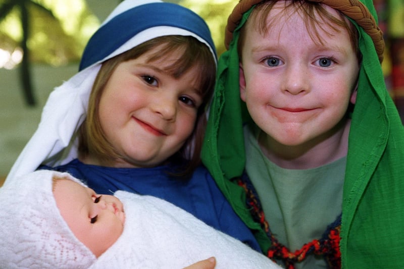 Lauren Thompson and Thomas Waring  in Hall Park  Primary School's infants Christmas production
