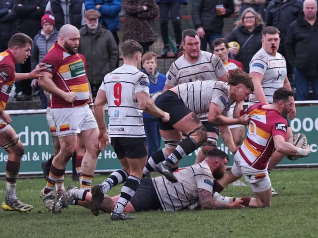 Fylde matchwinner Greg Smith in action against Preston Grasshoppers Picture: Chris Farrow/ Fylde RFC