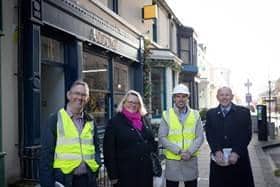 Paul Maynard, Coun Lynn Williams, Scott Benton and Trevor Mitchell on Edward Street