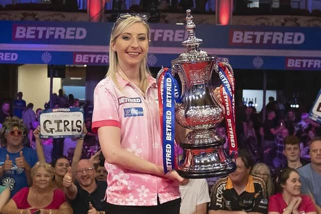 Fallon Sherrock won the Betfred Women's World Matchplay at the Winter Gardens last year Picture: PDC