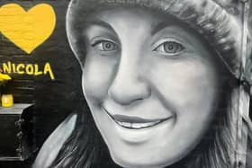 The mural of Nicola Bulley is painted at the One Stop shop in Hullbridge Road, South Woodham Ferrers (Credit: Danny Bench)