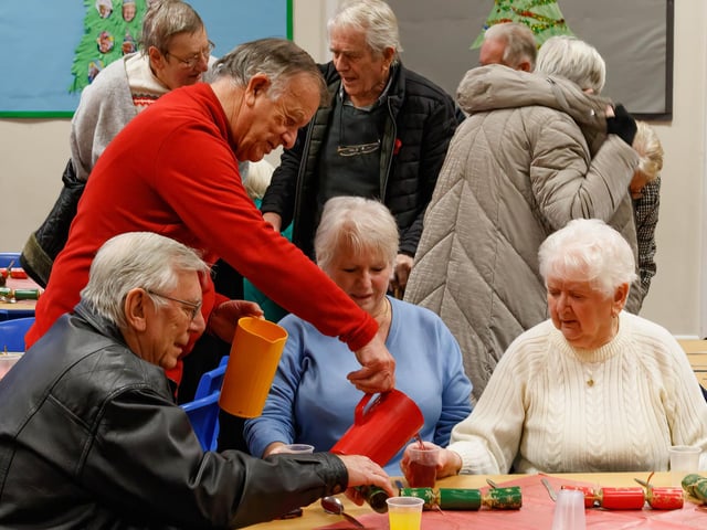 A helping hand during the Christmas lunch at Manor Beach