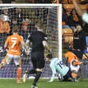 Dan Grimshaw made a key save in Blackpool's win against Fleetwood (Photographer Lee Parker / CameraSport)