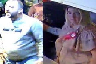 Do you recognise these two people? Police want to speak to them after a woman suffered serious facial injuries following an assault in Blackpool (Credit: Lancashire Police)