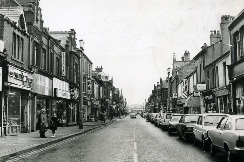 Pictured in 1970, this view of Bond Street looking south has seen many changes, not least the demolition in 1984 of South Shore Baptist Church, whose spire be seen in the distance