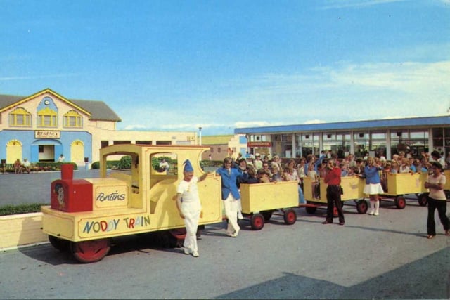 Our welcomed holidaymakers were having the time of their lives with their families at Pontins in this truly retro scene which shows the Noddy Train ready for off