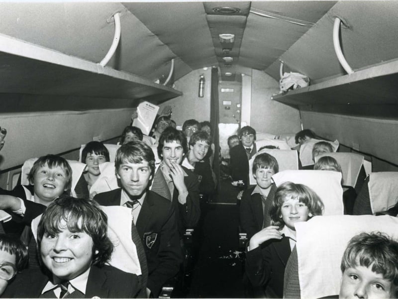 Cardinal Allen School kids on board an aircraft