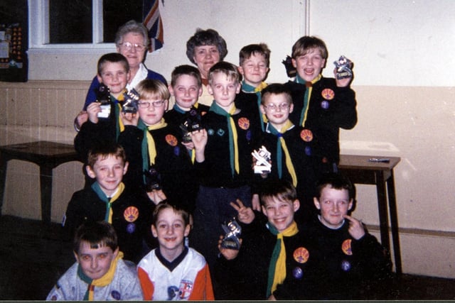 Cubs at 18th Blackpool Cub Scouts held a sleepover which raised £212.25 for the Saint Vincent De Paul charity. They are pictured with Jean Baugh, president of the society and vice-president Eileen O'Toole