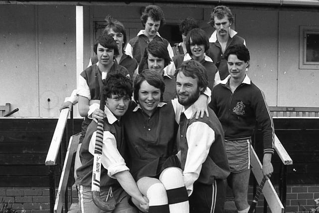 'Old girl' Linda Conchie played herself into the record books when she went back to school. For 19-year-old Linda became the first ever female to turn out for Old Arnoldians in their annual hockey fixture against Arnold School, Blackpool. Linda is pictured getting a lift from the lads