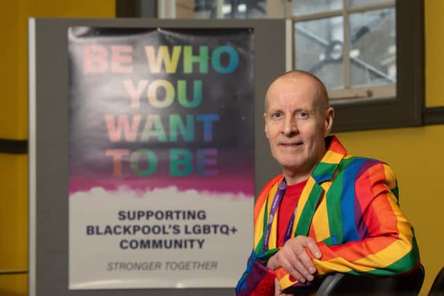 Launch of 'Be Who You Want To Be', a community and council plan to develop an area in Blackpool that celebrates LGBTQ+ history and culture. Pictured is Andy Catterall.