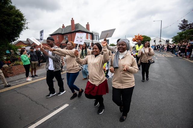 The Freckleton Club Day morning procession was a joyous celebration.