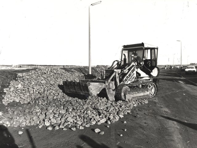 Tonnes of rubble were bulldozed into gaps in the seawall during the 1977 Fleetwood flood emergency