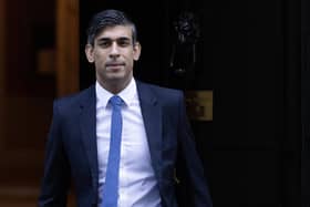 LONDON, ENGLAND - JANUARY 18: Britain's Prime Minister, Rishi Sunak, leaves 10 Downing Street to attend Prime Minister's Questions in the House of Commons on January 18, 2023 in London, England. (Photo by Dan Kitwood/Getty Images)