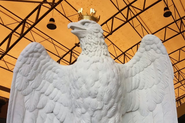 The restored White Eagle sculpture, once displayed at the White Eagle Club in Blackpool. After careful conservation, the eagle was returned to Poland, where it now honours the memory of Polish pilots in the Air Force Museum in Dęblin.