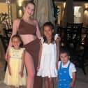 Helen Flanagan with her children Matilda, eight, Delilah, five and Charlie, two. Credit: Helen Flanagan on Instagram.