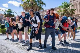 The contestants at the start of the new series of Race Across the World. From left, Andrew, Molly, Katie, Harrison, Jo, Kush, Mark, Margo, Puja and Roshni (Picture: BBC/Studio Lambert)