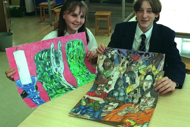 Young Seasiders Competition - Lindsay Scarborough and John Lewis with their artwork
