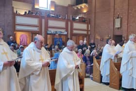 The scene at St Christopher's in Blackpool during the Palm Sunday Chrism