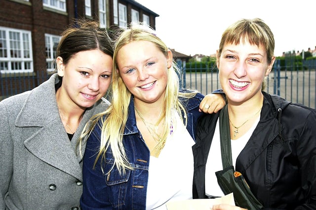 AS-level successes at Fleetwood High School - Kristy Peel, Nicola Rowland and Katie Stirzaker, 2001