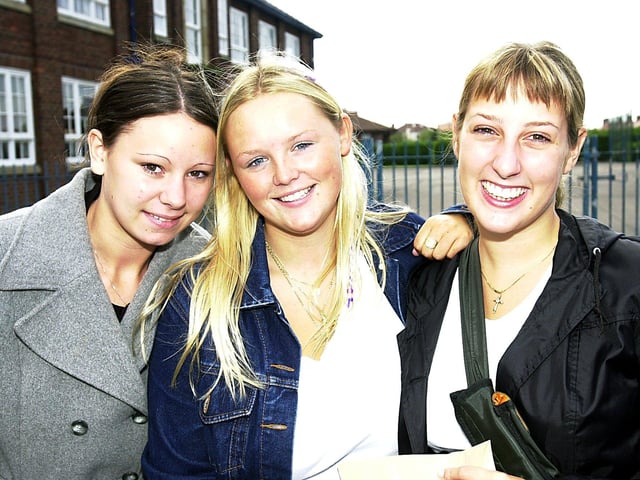 AS-level successes at Fleetwood High School - Kristy Peel, Nicola Rowland and Katie Stirzaker, 2001