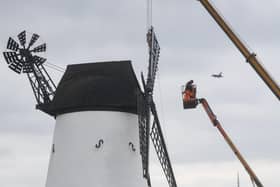 The sails have been restored to Lytham Windmill following storm damage