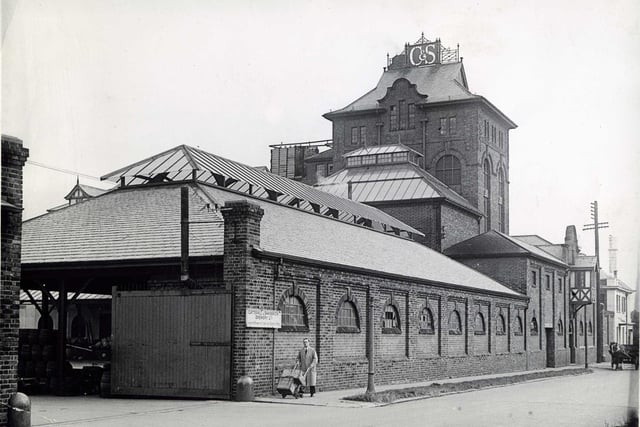 Looking towards the yard at the C&S Queens Brewery in Talbot Road