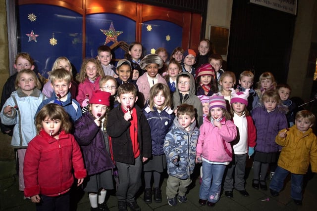 Children gather to sing carols at the Garstang lights switch on