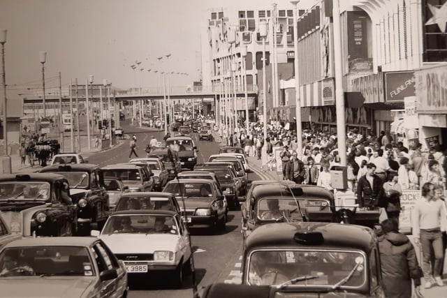 A packed scene on the Golden Mile