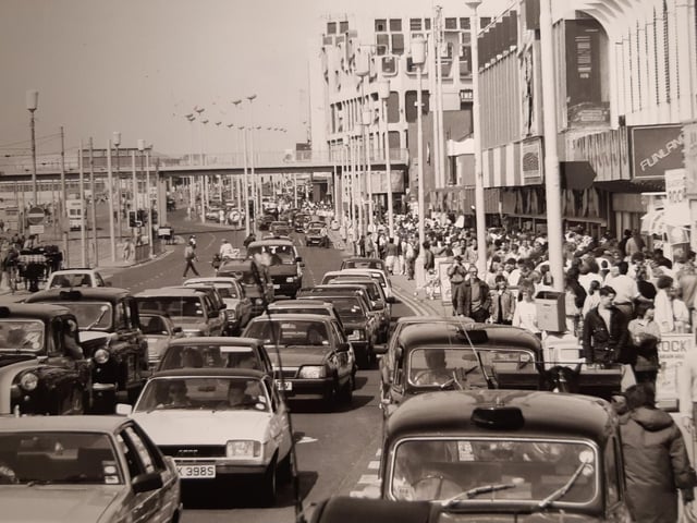 A packed scene on the Golden Mile
